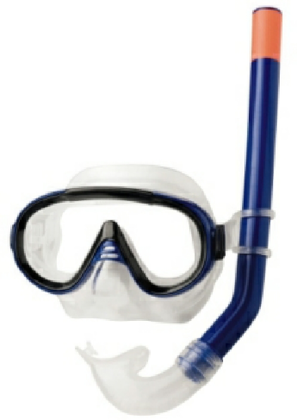Rucanor Duikset Dolph.Dames en JR. duikbril + snorkel kobalt