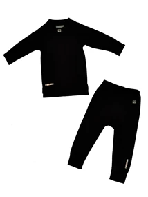 Rucanor Villers Shirt+Broek kinder thermokleding set zwart