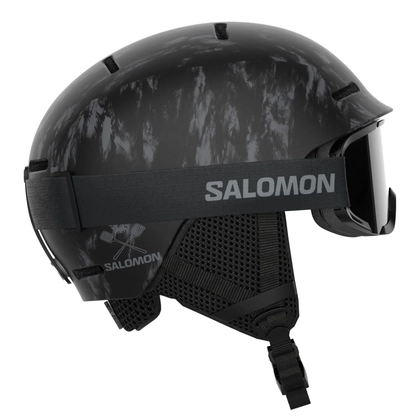 Salomon Player Combo Black 471858 skihelm jr j+m zwart dessin