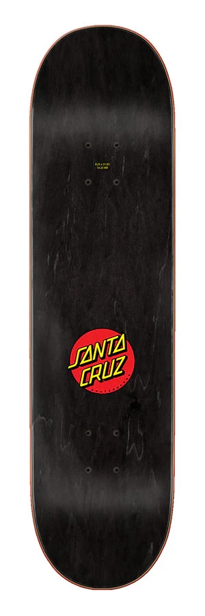 Santa cruz Classic Dot 8.25 skateboard deck zwart