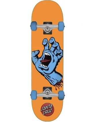 Santa cruz Screaming Hand Mid 7.8 skateboard complete oranje