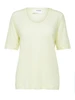 Selected SLFLINEN SS U-NECK TEE B casaul t-shirt dames geel