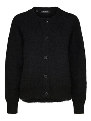 Selected SLFLULU LS KNIT SHORT CARDIGAN casaul sweater dames zwart