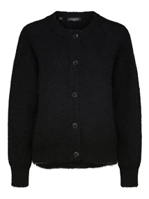 Selected SLFLULU LS KNIT SHORT CARDIGAN dames casaul sweater zwart