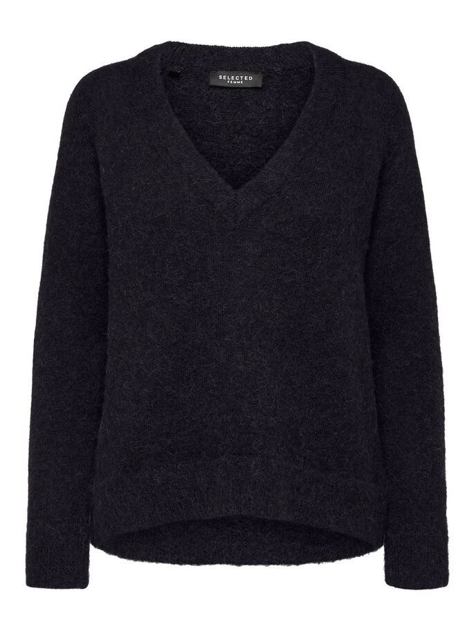 Selected SLFLULU LS KNIT V-NECK B NOOS dames casaul sweater