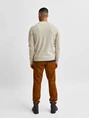 Selected SLHNEWCOBAN LAMBS WOOL CREW NECK W casual sweater heren cognac