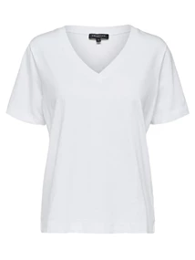 Selected SS V-Neck dames shirt wit