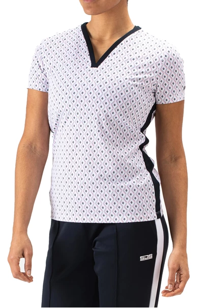Sjeng Sports Irma tennis shirt dames wit dessin