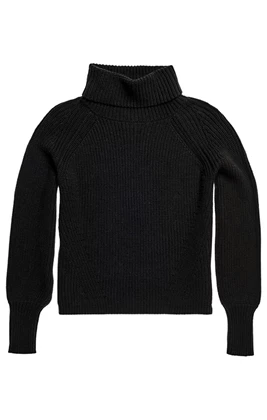 Super Dry Amy Ribbed Roll Neck casaul sweater dames zwart