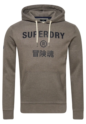 Super Dry Vintage Corp Logo Marl Hood casual sweater heren antraciet