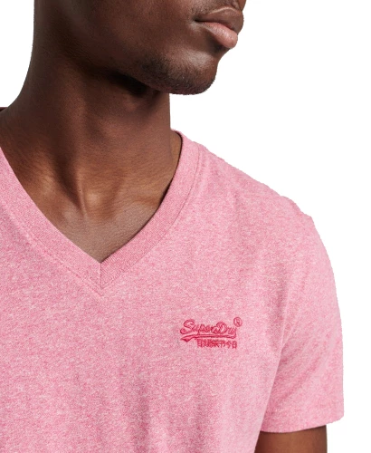 Super Dry Vintage Logo EMB t-shirt heren pink