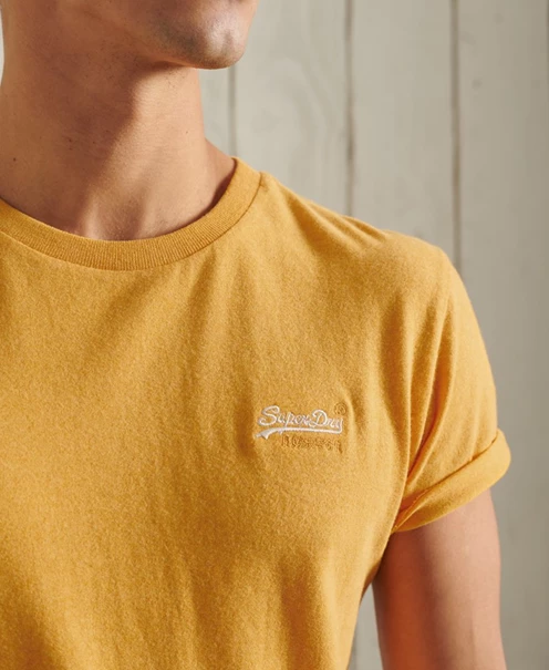 Superdry Ol Vintage EMB casual t-shirt heren geel