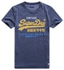 Superdry VL TRI Tee 220 casual t-shirt heren donkerblauw