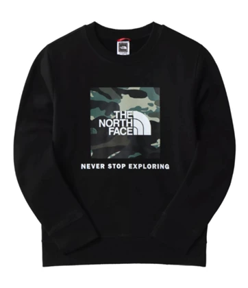 The North Face Box Crew sweater casual jongens zwart