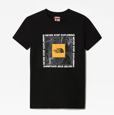 The North Face S/S Box casaul t-shirt jo zwart