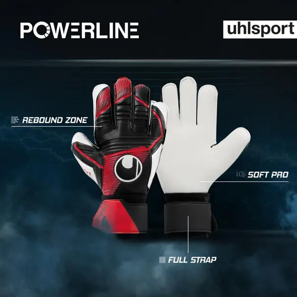 Uhlsport Powerline Soft Pro keepershandschoenen zwart dessin