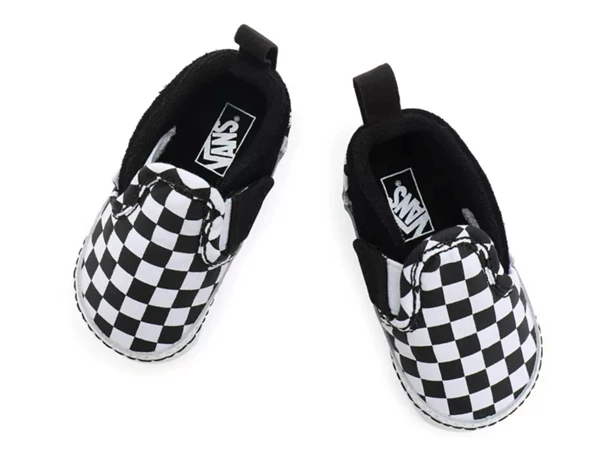 Vans Checkerd Velco Crib baby schoenen jongens zwart dessin
