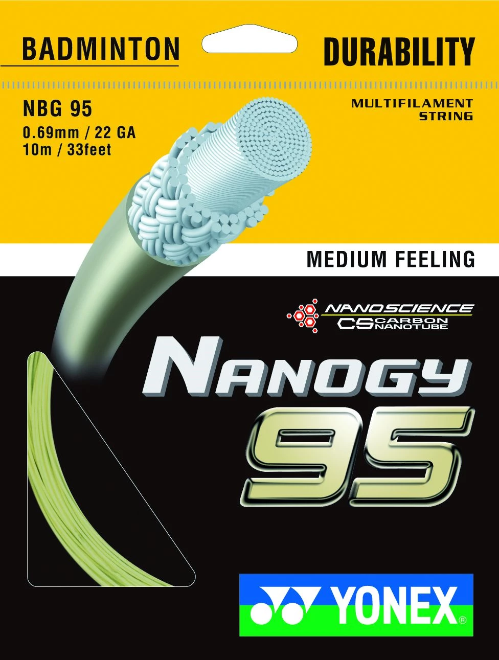 Yonex Nanogy 95 0.69 MM badminton bespanning