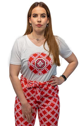 Zoso Viola casaul t-shirt dames wit dessin