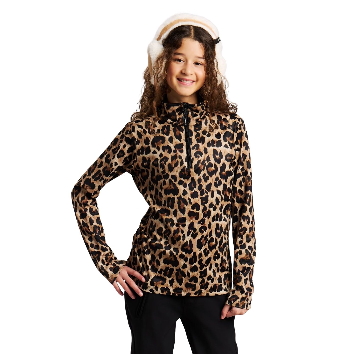 Protest PRTTopsy 1/4 Zip Skipully meisjes Bruin