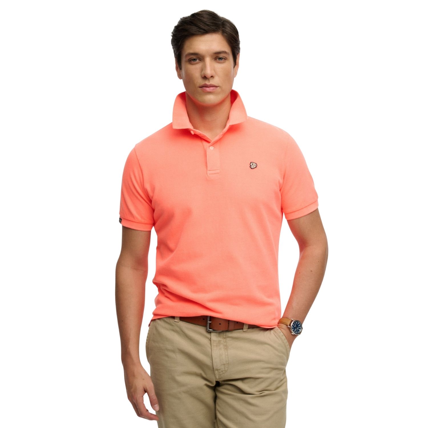 Superdry Vintage Destroy Polo Heren Roze