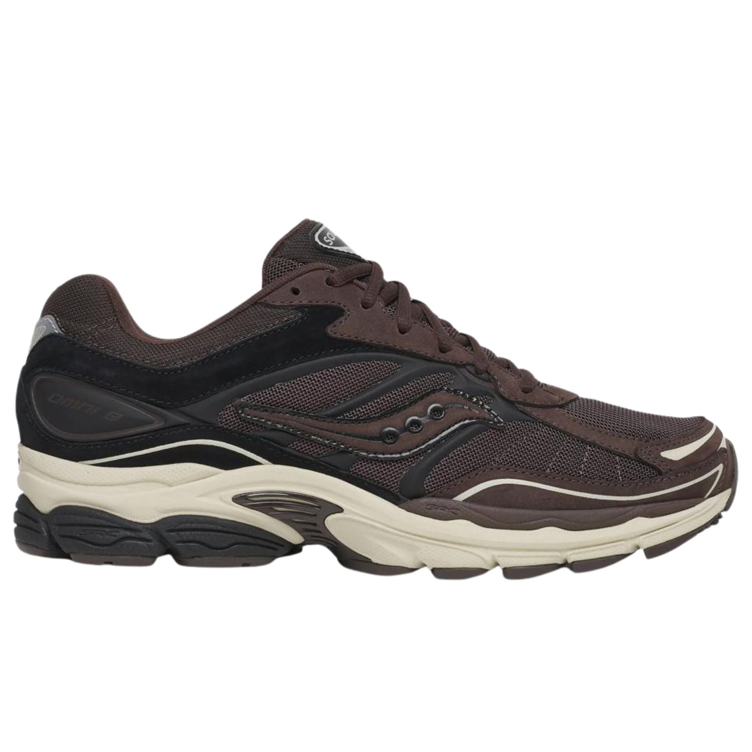 Saucony herensneaker bruin en print