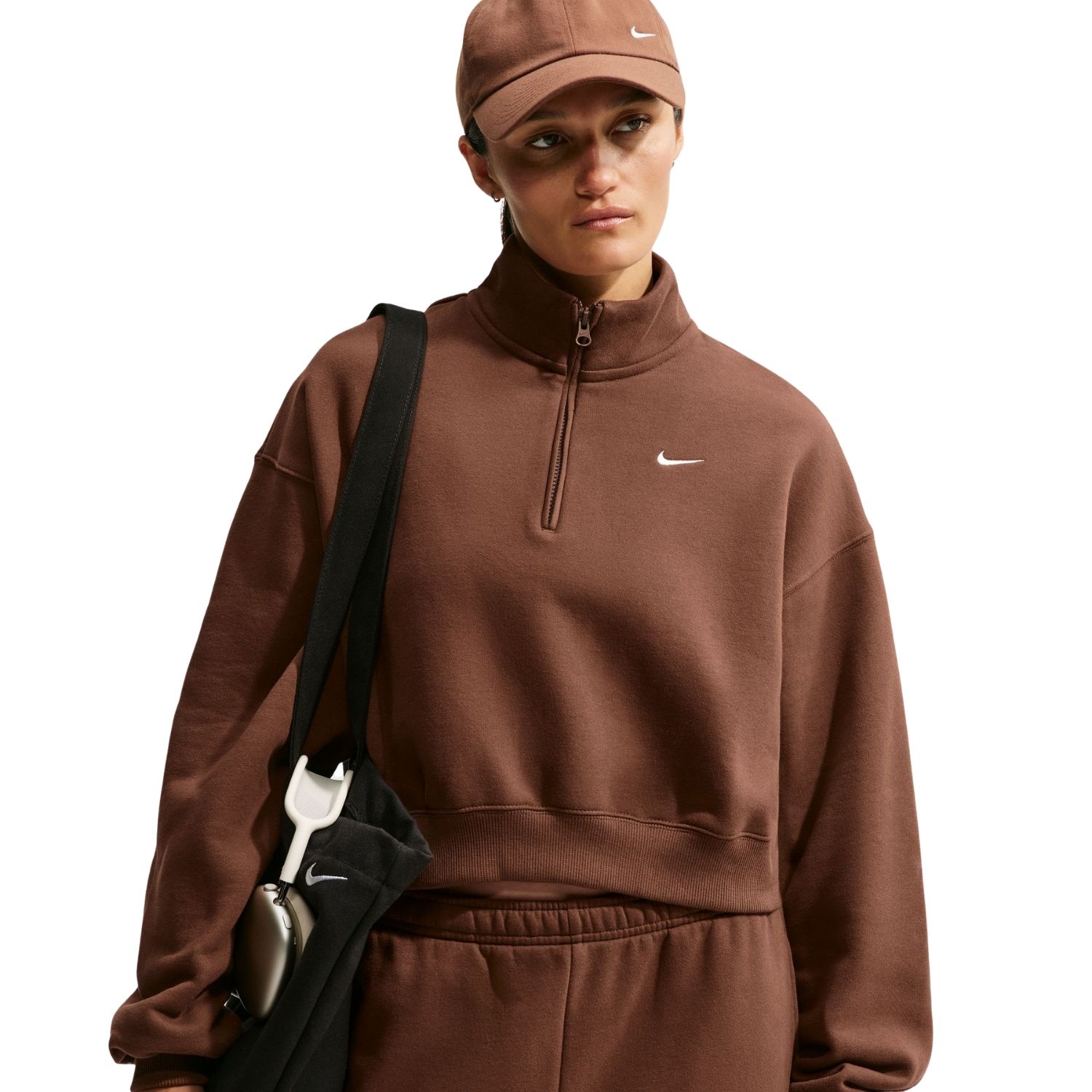 Nike Studio Fleece Medium Weight Sportsweater dames Bruin