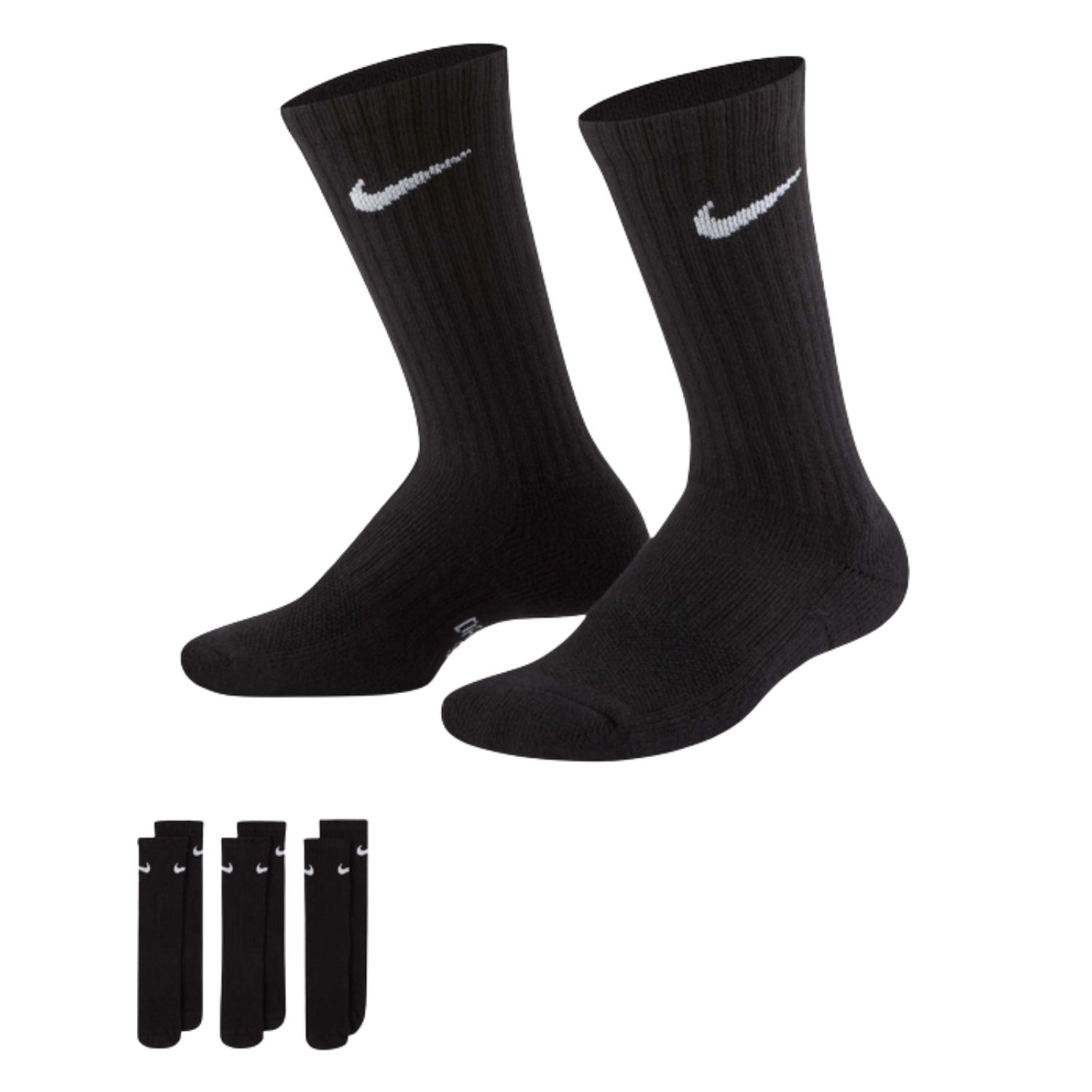 Nike Everyday Kids Cushioned Sport Sokken Zwart