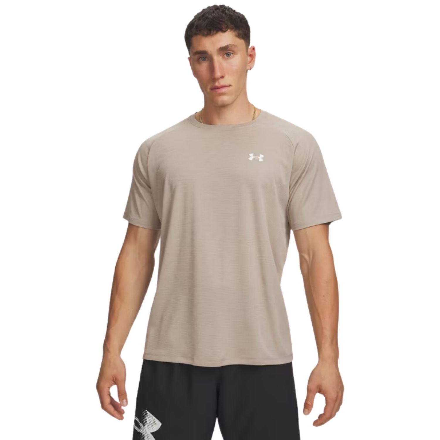 Under Armour Tech Textured Sportshirt Heren Beige