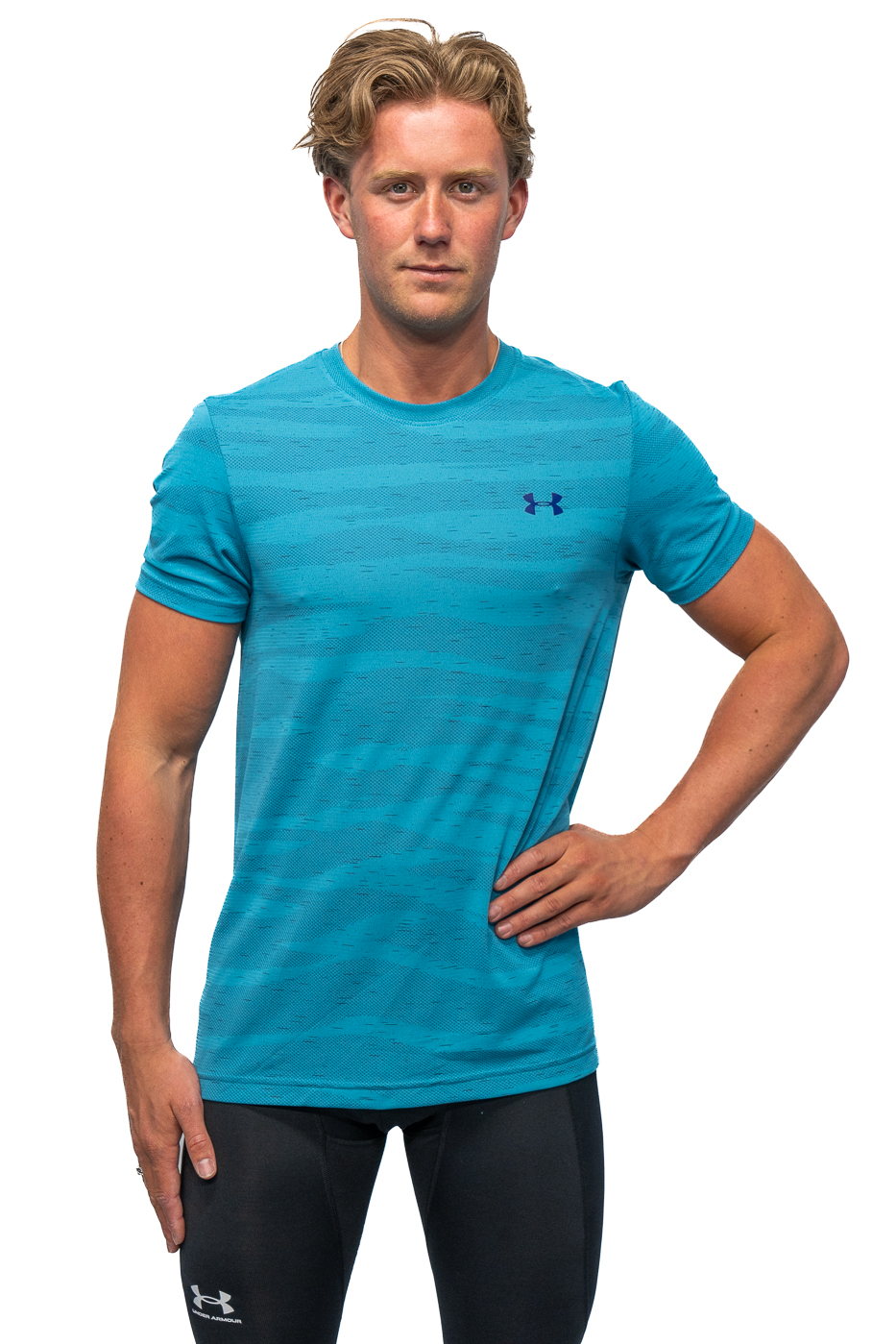 Under Armour Seamless Wave Sportshirt Heren Blauw