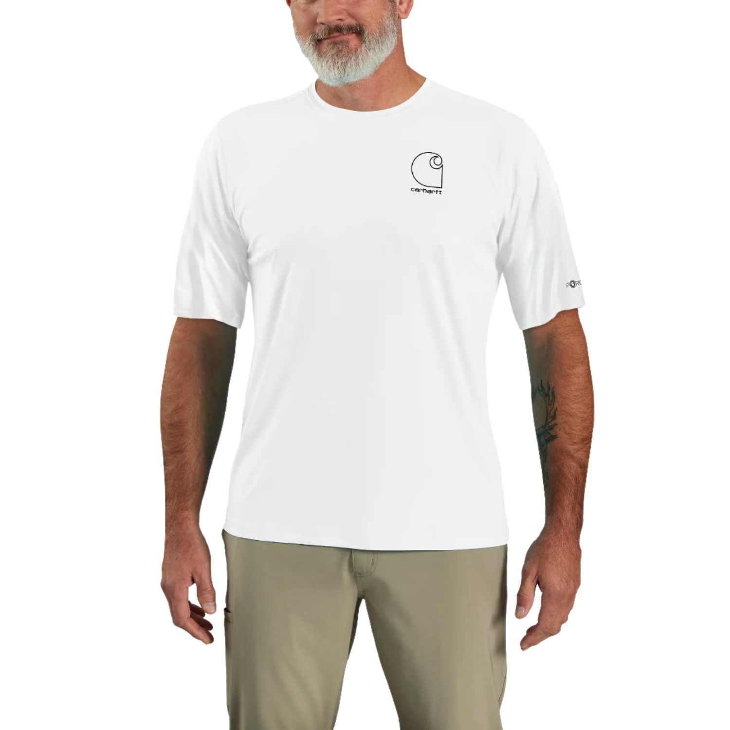 Carhartt Force Sun Defender Casual T-shirt Heren Wit