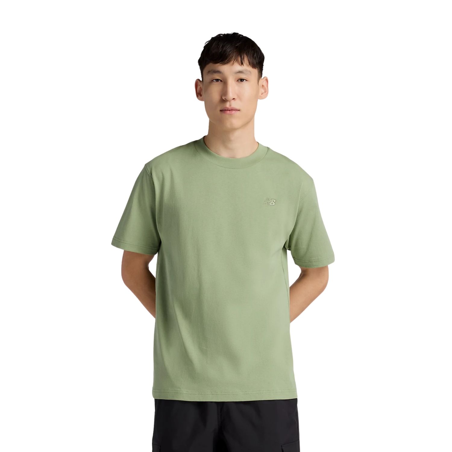 New balance Athletics Cotton Casual T-shirt Heren Groen