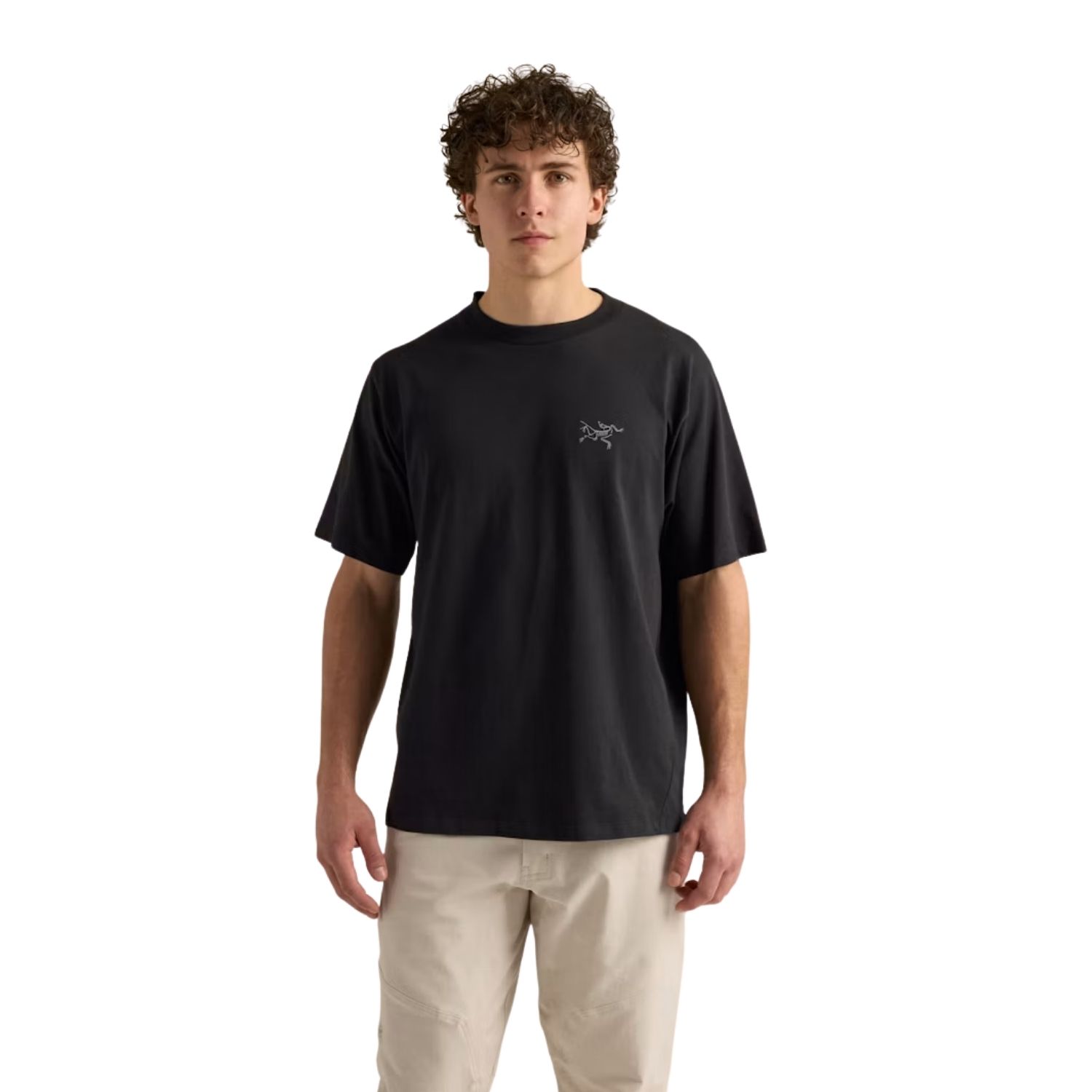 Arc&apos teryx Kragg Cotton Emblem Crew SS Casual T-shirt heren Zwart