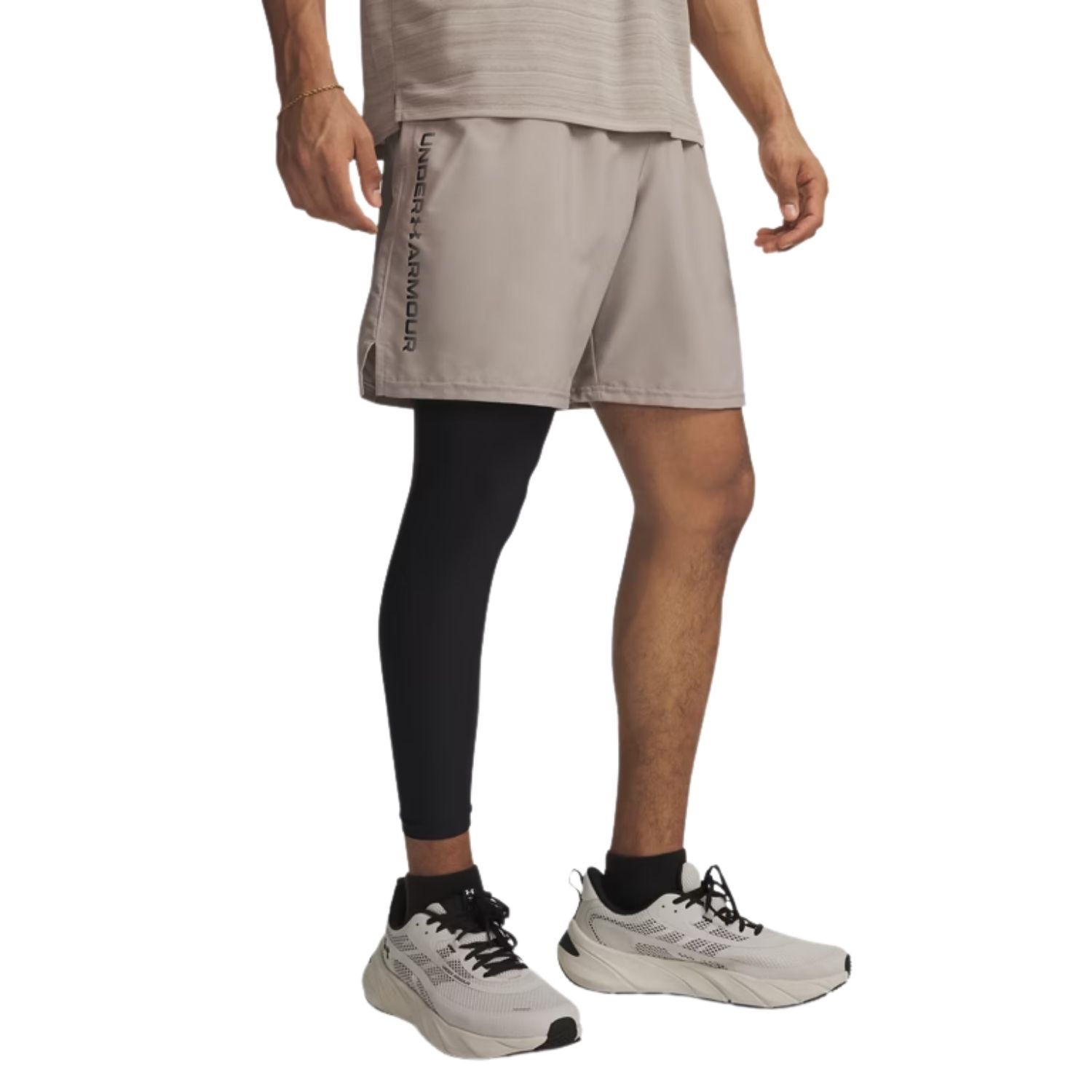 Under Armour Tech Woven Wordmark Sportshort Heren Beige