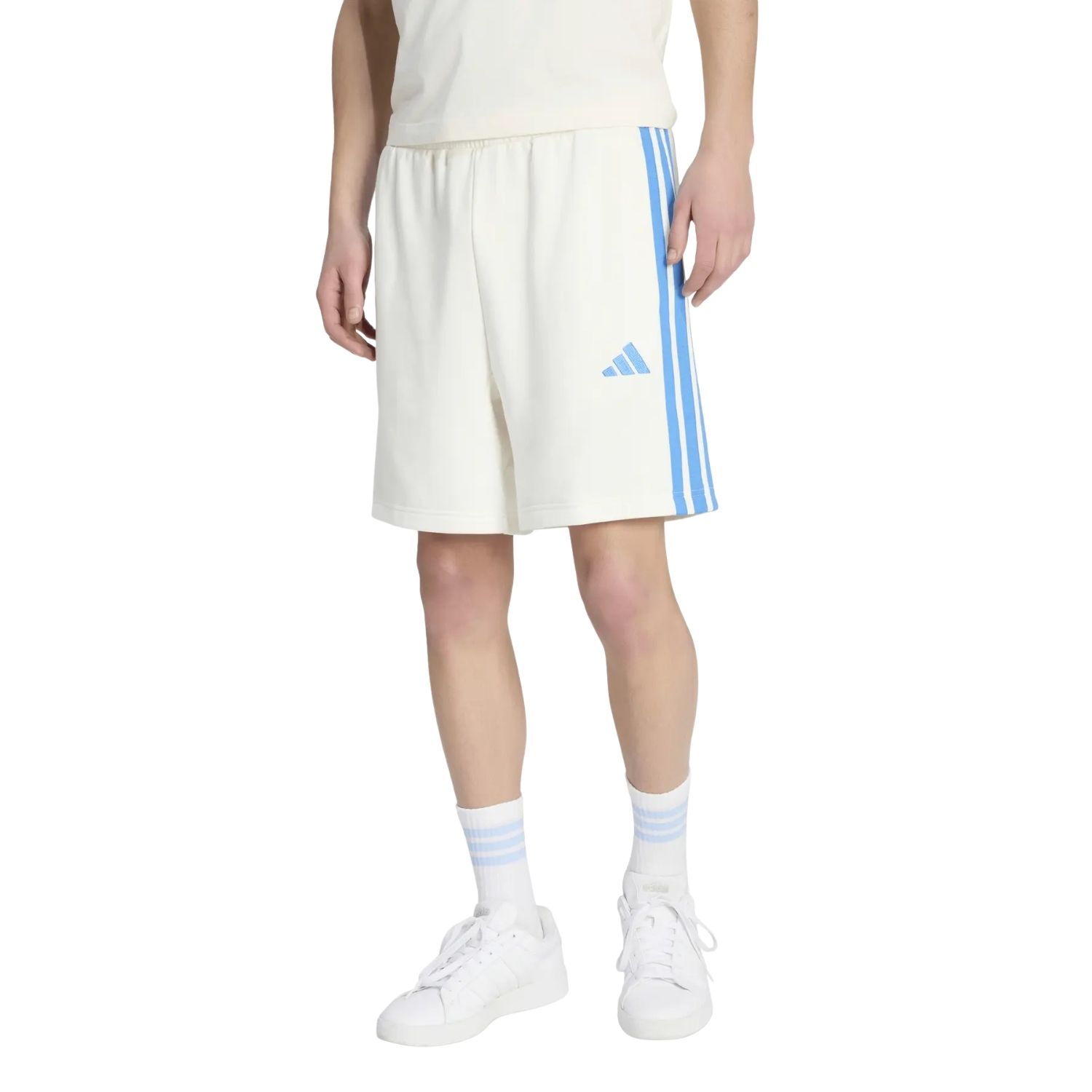 Adidas 3-Stripes French Terry Casual Short Heren Wit