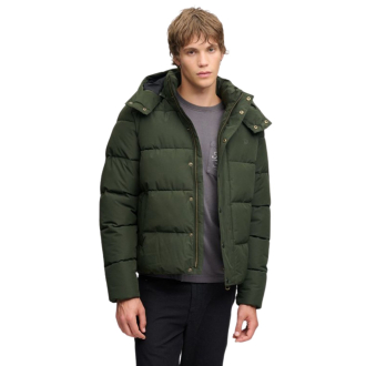 Superdry Premium Hood Puffer Casual winterjas heren Donkergroen