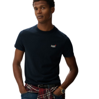 Superdry Essential Contrast EMB Casual T-shirt heren Donkerblauw